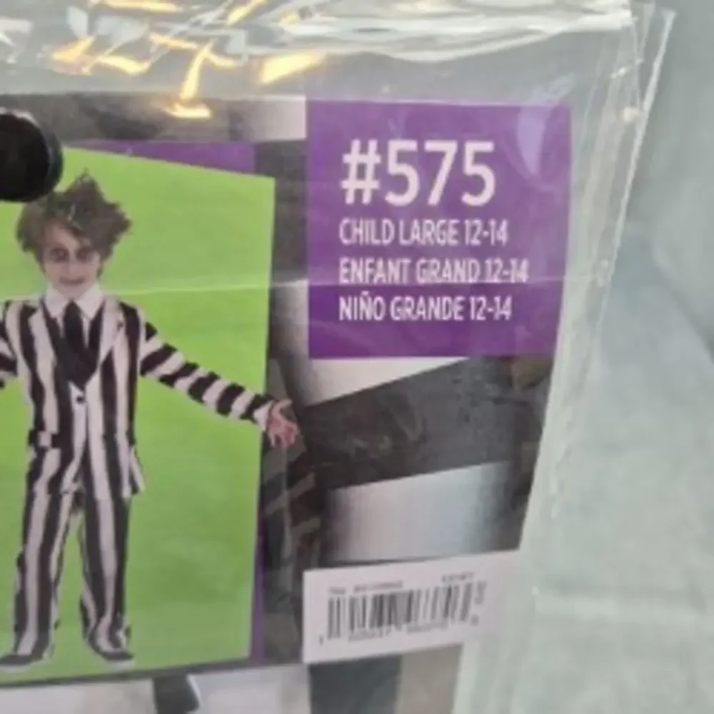 Beetlejuice Child Kids Costume Halloween Cosplay Dress Up NEW Size Large - Picture 5 of 6